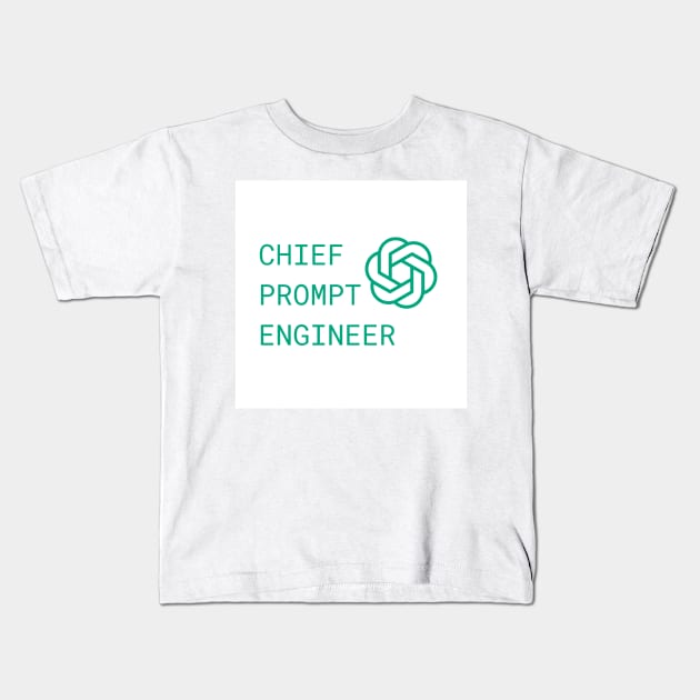 Chief Prompt Engineer with Logo Kids T-Shirt by Prints Charming